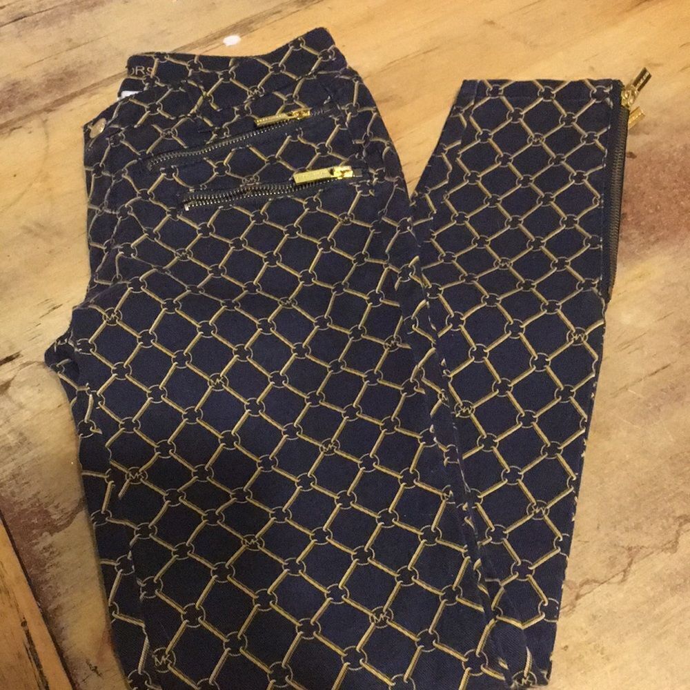 Michael Kors gold chain skinny jeans